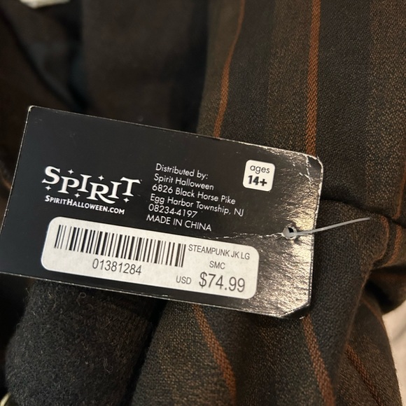 NWT‎ SPIRIT Halloween Steampunk Trench coat Wool Cotton Blend Cosplay Costume L - Picture 10 of 13